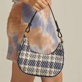 Plaid Crescent Armpit Handbag - Spring Women's Bag