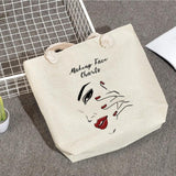Lips Print Shoulder Bags Thick Rope Storage Bags