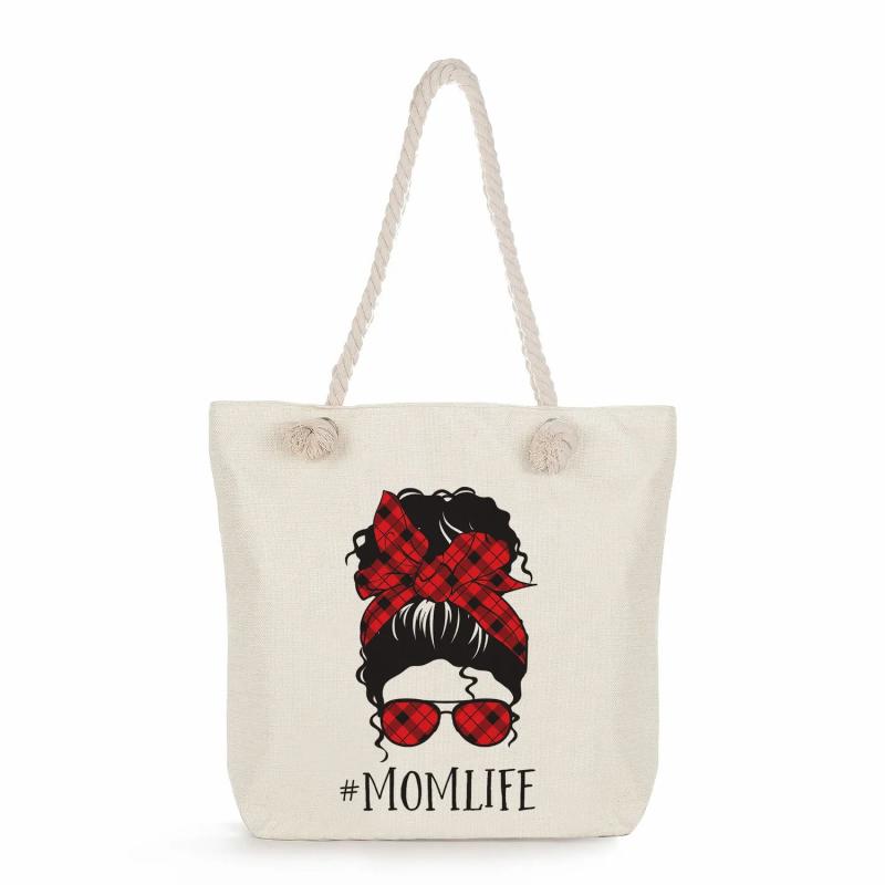 Cartoon Lady Shoulder Bag Sunglasses Girl Print Handbag Foldable Shopping Tote