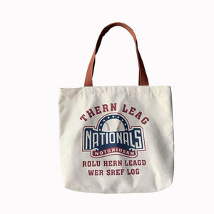 Letters Print Canvas Shopping Bag for Women Eco Handbag Tote