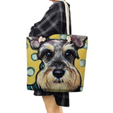 Custom Schnauzer Dog Painting Handbag Lady Shoulder Bag