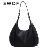 Vintage Soft Leather Shoulder Bags for Women with Purses