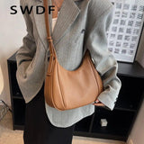 Vintage Soft Leather Shoulder Bags for Women with Purses