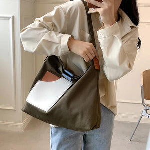 Stitching Canvas Bag Ladies One-shoulder Tote Bag