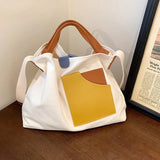 Stitching Canvas Bag Ladies One-shoulder Tote Bag
