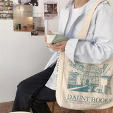 Women Canvas Shoulder Bag London Daunt Books Daily Shopping Bags Students