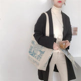 Women Canvas Shoulder Bag London Daunt Books Daily Shopping Bags Students