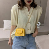 Crocodile Pattern Flap Bag Mini Shoulder Chain Messenger Handbag