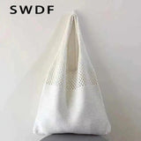 Large Capacity Knitted Handbags Women's Tote Beach Bag