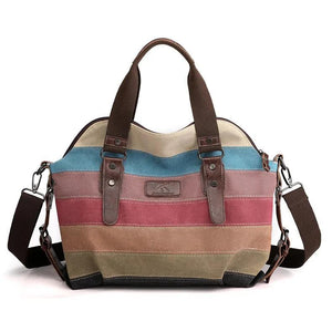 Canvas Patchwork Crossbody Shoulder Bag Women's Messenger Tote Handbag