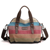 Canvas Patchwork Crossbody Shoulder Bag Women's Messenger Tote Handbag