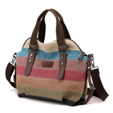 Canvas Patchwork Crossbody Shoulder Bag Women's Messenger Tote Handbag