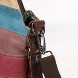 Canvas Patchwork Crossbody Shoulder Bag Women's Messenger Tote Handbag