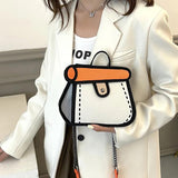 2D Cartoon Small Bag For Female Canvas Handbag For Girl Anime Chain Messenger Ba