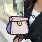 2D Cartoon Small Bag For Female Canvas Handbag For Girl Anime Chain Messenger Ba