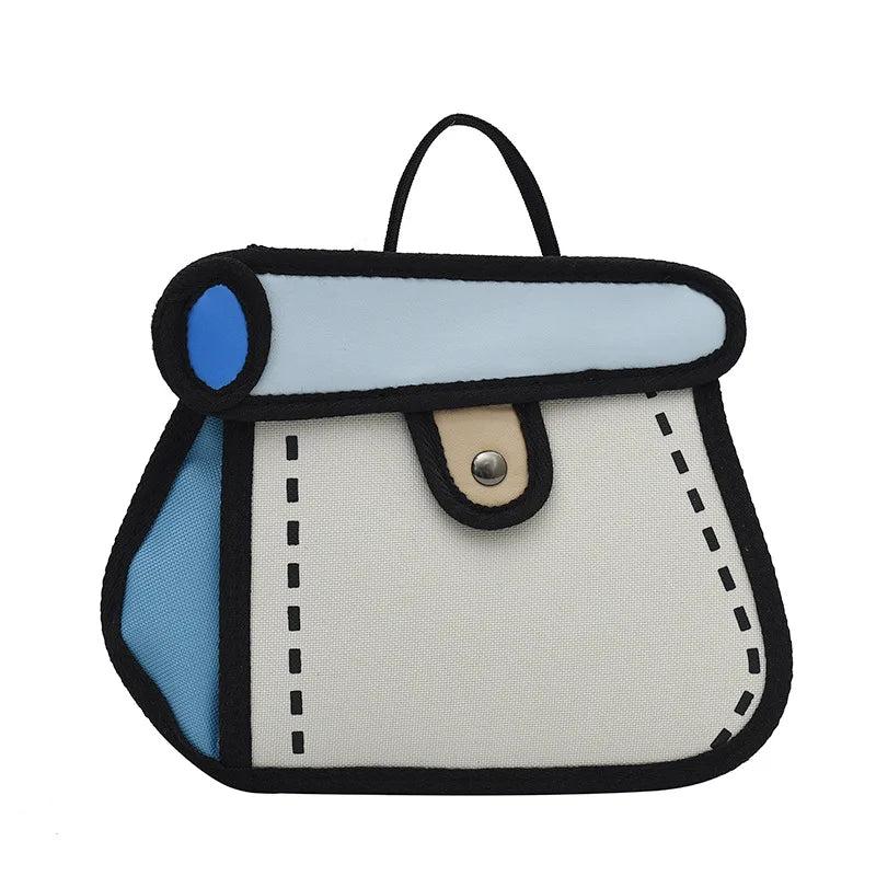 2D Cartoon Small Bag For Female Canvas Handbag For Girl Anime Chain Messenger Ba