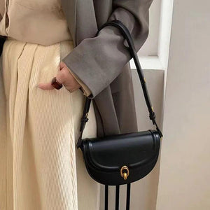 Hot Saddle Crossbody Bag Pu Leather Small Shoulder Handbag Vintage Solid Bag