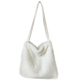 Plush Fur Shoulder Bag Women Solid Tote Christmas Bag