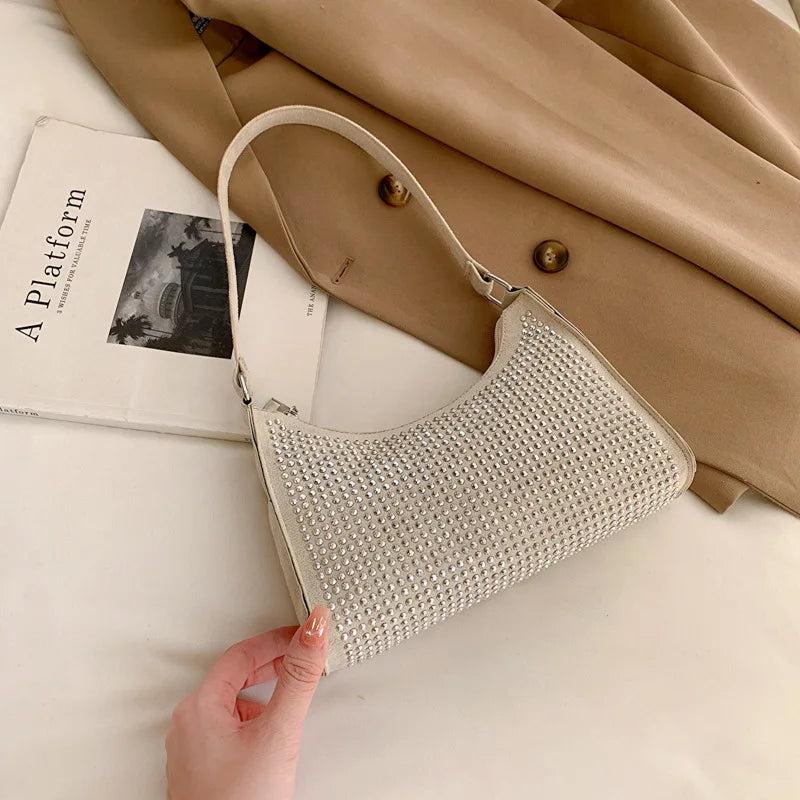 Women Casual Bright Diamond Underarm Shoulder Bag