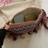 Tassel Knit Messenger Bag Women Small Purse Handbags