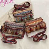 Tassel Knit Messenger Bag Women Small Purse Handbags
