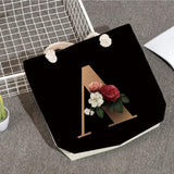 Alphabet Print Tote Bag Eco Friendly Beach Bag Shopper Bag