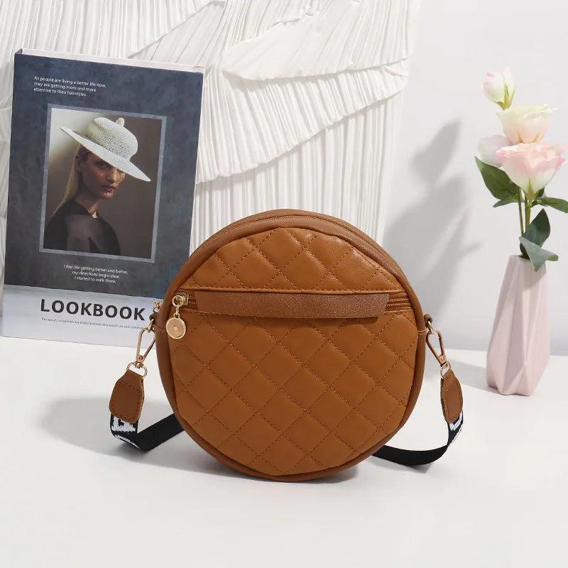 Women Lattice Shoulder Bags High Leather Crossbody Purses