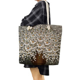 Thick Rope Shopping Bag Cherry Blossom Oil Paint Tote