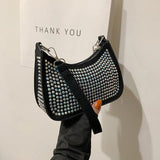 Rhinestone Underarm Bag Mini Handbags for Woman Evening Party
