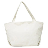 Women Corduroy Tote Bag Winter Shoulder Handbag Zipper Large Capacity