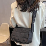 Quilted Messenger Shoulder Bag Adjustable Strap Handbag Purse
