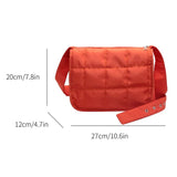 Quilted Messenger Shoulder Bag Adjustable Strap Handbag Purse