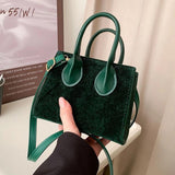 PU Leather Felt Handbags for Women Shopper Bag Messenger Bags