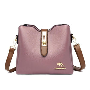 3-Layer Bucket Crossbody Bag Small Shoulder Messenger Handbag