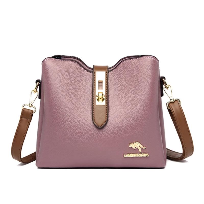 3-Layer Bucket Crossbody Bag Small Shoulder Messenger Handbag