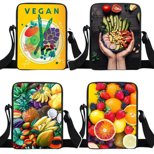 Fruit Print Shoulder Bag Vegan Handbag Women Crossbody Bags