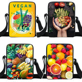 Fruit Print Shoulder Bag Vegan Handbag Women Crossbody Bags