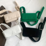 Corduroy Crossbody Bag Women Square Messenger Handbag Spring Satchel