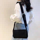 Corduroy Crossbody Bag Women Square Messenger Handbag Spring Satchel