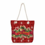 Christmas Gift Red Tote Handbags For Women Eco Reusable Shopping Bags