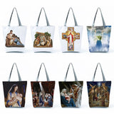 Large Capacity Foldable Mom Baby Printed Tote Bag Abstract Art
