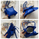 Candy Pu Leather Ladies Shoulder Bag with Big Bow Decoration