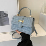 Women Belt Lock Single Shoulder Crossbody PU Leather Handbag