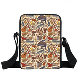 Flame Print Shoulder Bag Jazz Saxophone Women Handbag