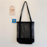 Qiaoduo Canvas Shoulder Bag Women Bag Mesh Net Handbag Crossbody Bag