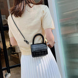 Crocodile Pattern Top-handle Bag Women's Handbags Solid Ladies Messenger Bags