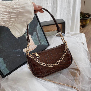 Crocodile Pattern Crossbody Bag Women's Top-handle Purse Vintage Style