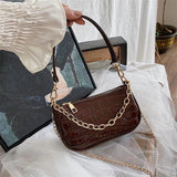 Crocodile Pattern Crossbody Bag Women's Top-handle Purse Vintage Style
