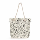 Thick Rope Shoulder Bag Cartoon Print Tote Bags for Women