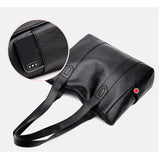 Women PU Leather Handbags Big Capacity Tote Bags Double Strap Shoulder Bag